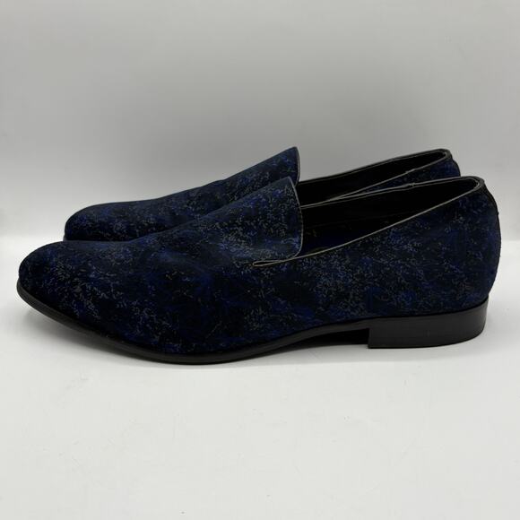 PAISLEY & GRAY Party Bow Velvet Spackle Formal Loafers Navy Blue Sz 12 - Picture 8 of 12